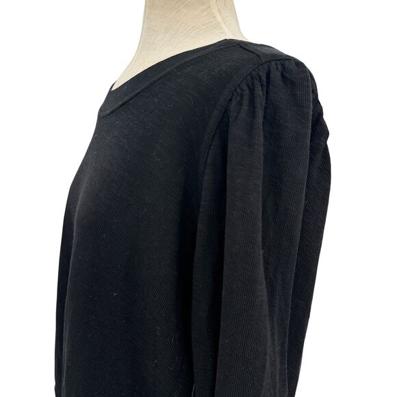 Apiece Apart Olimpio Sweatshirt Sweater Puff Sleeve Organic Cotton Black Size 2X - Picture 6 of 14